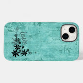 LIEBE Aquamarine Blume Telefoncase Case-Mate iPhone Hülle (Rückseite (Horizontal))