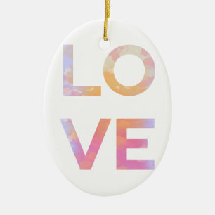 Liebe, Aquarell Keramik Ornament