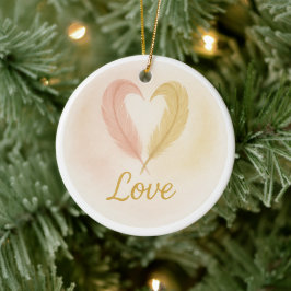 „Liebe“ Aquarell-Ornament Keramik Ornament