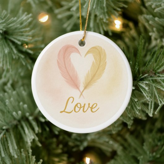 „Liebe“ Aquarell-Ornament Keramik Ornament (Baum)