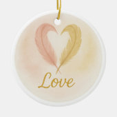 „Liebe“ Aquarell-Ornament Keramik Ornament (Vorne)