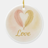 „Liebe“ Aquarell-Ornament Keramik Ornament (Hinten)