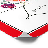 Liebe Aquarell Rote Blüte Poster (Ecke)