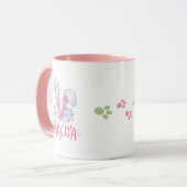 Liebe Aquarellbär Blumenstrauß Tasse Kaffee (Vorderseite Links)