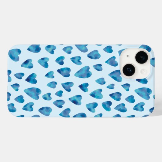Liebe, Aquarellblau Case-Mate iPhone Hülle (Rückseite (Horizontal))