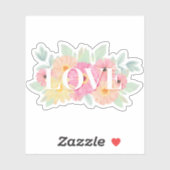 Liebe Aquarellblütenaufkleber Aufkleber (Blatt)