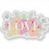 Liebe Aquarellblütenaufkleber Aufkleber (Vorderseite)