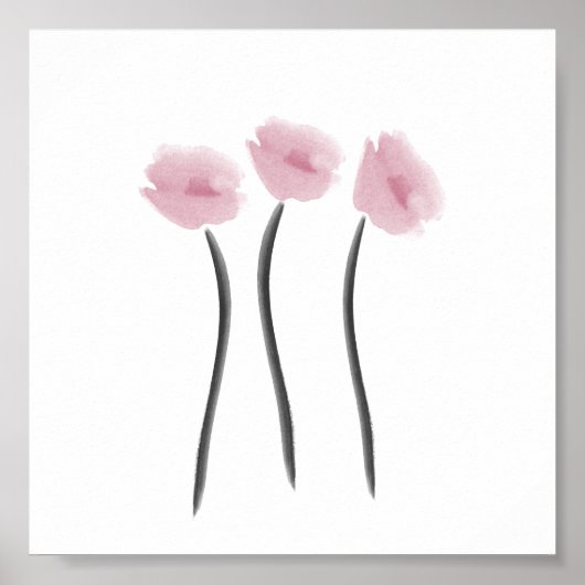 Liebe Aquarellfarben Anemonen Blume Poster (Vorne)