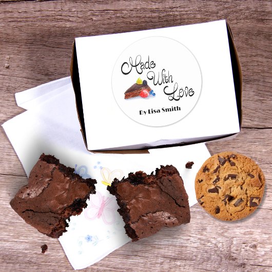 Liebe Aquarellfarben Schokolade Tortenbeeren Runder Aufkleber