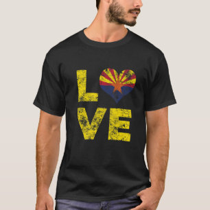 Liebe Arizona Staat Vintage Herzenflagge T-Shirt