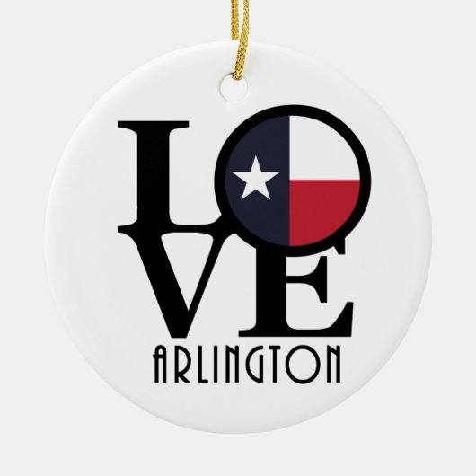 LIEBE arlington Texas Keramik Ornament (Vorne)