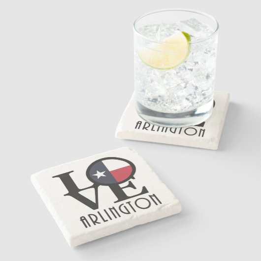 LIEBE Arlington Texas Steinuntersetzer (Seitenansicht)