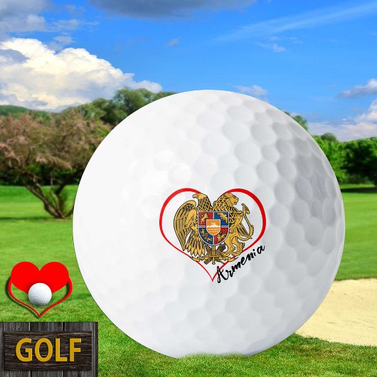 Liebe Armenia Golf Balls, armenische Flagge, Herz Golfball