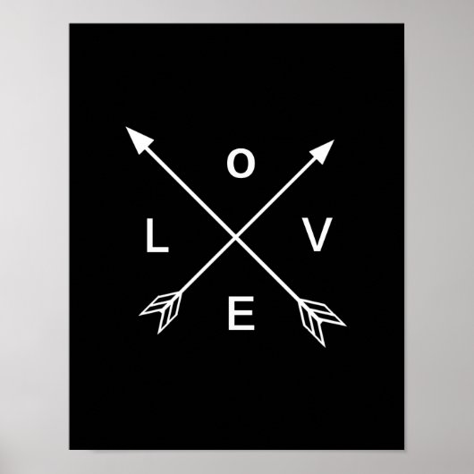 Liebe Arrow Black and White Poster Wand Kunst (Vorne)
