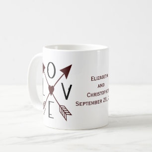Liebe Arrows Wedding Verlobung Jubiläumsgeschenk Kaffeetasse
