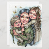 Liebe Art Card Fantasy Elf Family (Vorne/Hinten)