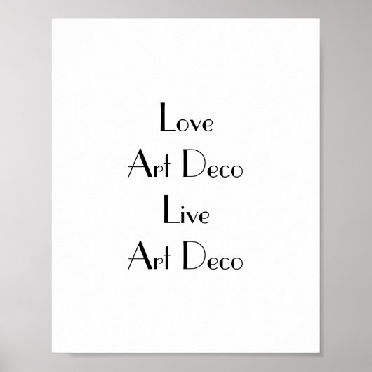 Liebe Art Deco Typografie Poster (Vorne)