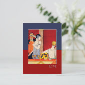 Liebe. Art Deco Valentine's Day Feiertagspostkarte (Stehend Vorderseite)