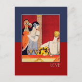 Liebe. Art Deco Valentine's Day Feiertagspostkarte (Vorderseite)