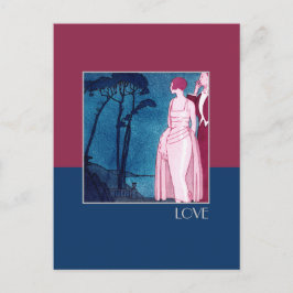 Liebe. Art Deco Valentine's Day Feiertagspostkarte