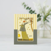 Liebe. Art Deco Valentine's Day Feiertagspostkarte (Stehend Vorderseite)