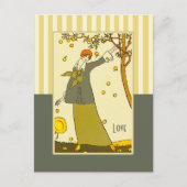 Liebe. Art Deco Valentine's Day Feiertagspostkarte (Vorderseite)