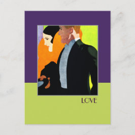 Liebe. Art Deco Valentine's Day Feiertagspostkarte