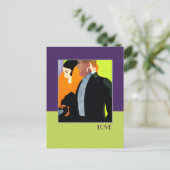Liebe. Art Deco Valentine's Day Feiertagspostkarte (Stehend Vorderseite)