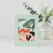 Liebe. Art Deco Valentine's Day Feiertagspostkarte (Stehend Vorderseite)