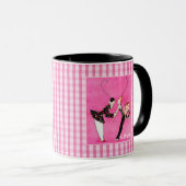 Liebe. Art Deco Valentine's Day Gift Tasse (VorderseiteRechts)