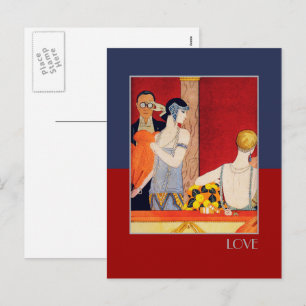Liebe. Art Deco Valentinstag Feiertagspostkarte