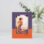 Liebe. Art Deco Valentinstag Postkarten (Stehend Vorderseite)