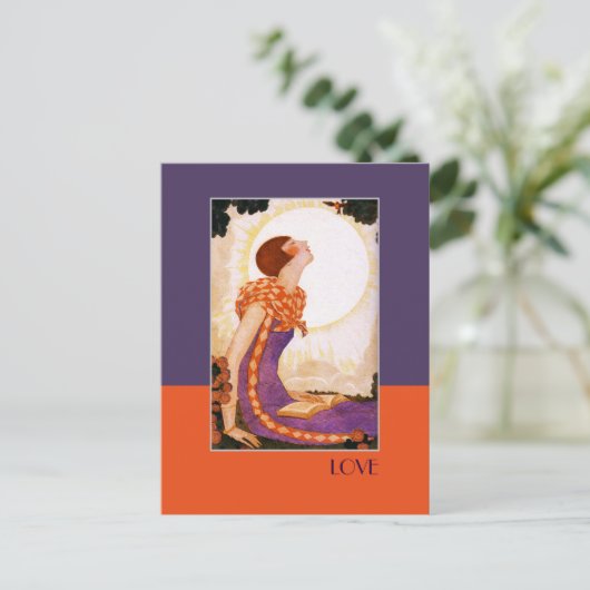 Liebe. Art Deco Valentinstag Postkarten (Stehend Vorderseite)