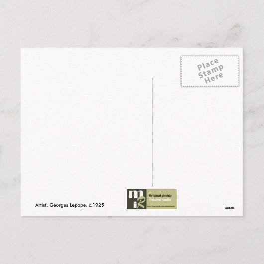 Liebe. Art Deco Valentinstag Postkarten (Rückseite)