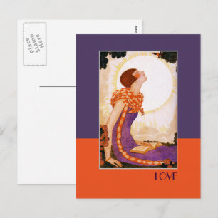 Liebe. Art Deco Valentinstag-Postkarten Feiertagspostkarte