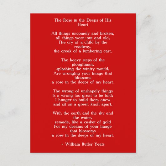 Liebe Art-Liebe Gedicht 1 Postkarte (Vorderseite)