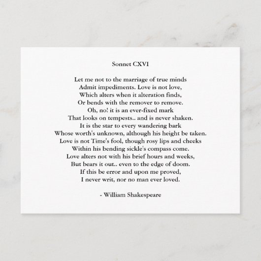 Liebe Art-Liebe Gedicht 6 Postkarte (Vorderseite)