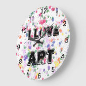 Liebe Art Paint Spritzer Wall Clock Große Wanduhr (Winkel)
