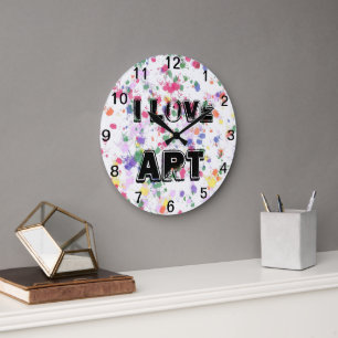 Liebe Art Paint Spritzer Wall Clock Große Wanduhr