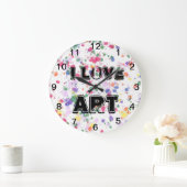 Liebe Art Paint Spritzer Wall Clock Große Wanduhr (Zuhause)