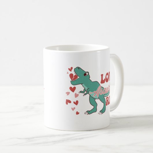 Liebe-Asaurus Rex Funny Kaffeetasse (VorderseiteRechts)
