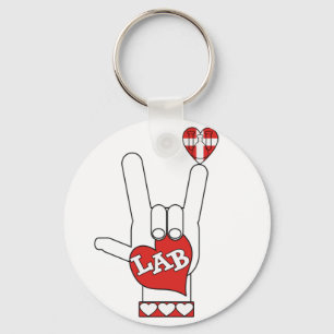 Liebe ASL I unterzeichnen SIE LABRADOR (LABOR) Schlüsselanhänger