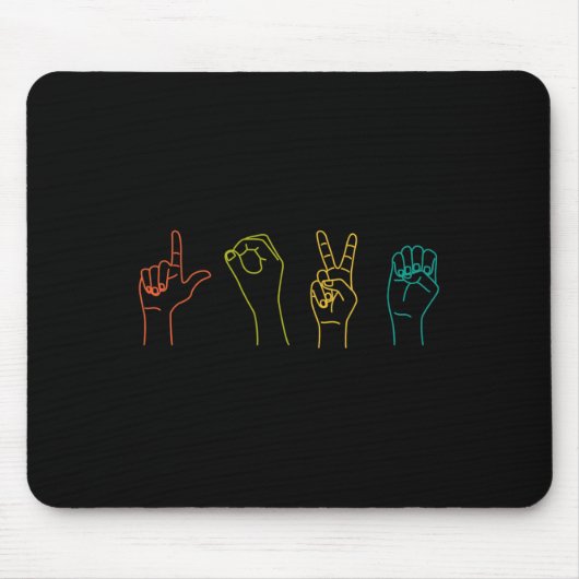 Liebe ASL Zeichensprache Alphabet Valentinstag Gif Mousepad (Vorne)