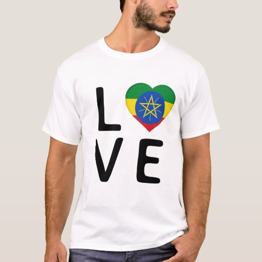 Liebe - Äthiopische Flagge T-Shirt (Vorderseite)