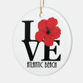 LIEBE Atlantic Beach Red Hibiskus Keramik Ornament (Links)