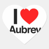 Liebe aubrey Herz-Aufkleber (Vorderseite)