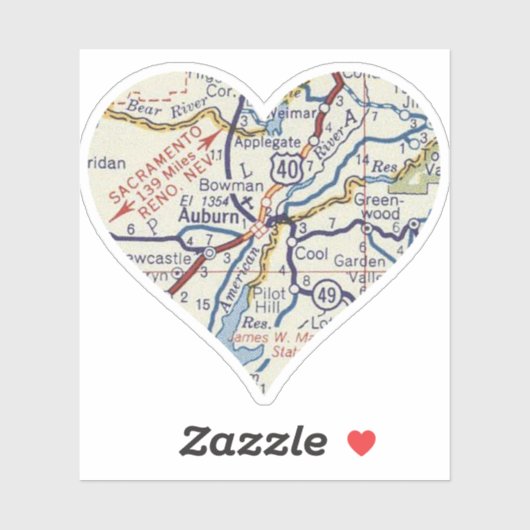 Liebe Auburn California Aufkleber (Blatt)