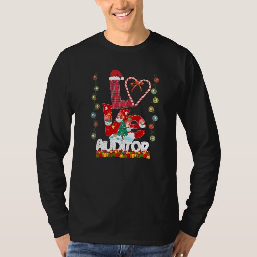 Liebe Auditor Lehrerin Weihnachtsmannmütze Candy X T-Shirt (Vorderseite)