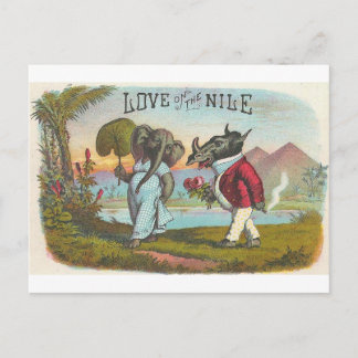 Liebe auf dem Nil Vintage Zigarrenmarke Art Postkarte