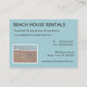 Liebe auf dem Strand Visitenkarte (Rückseite)